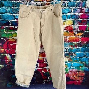 Vintage L.L. Bean Flannel Lined  Jeans Mens Size 42X32 Union Made